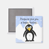 Coole Pinguïn met Spreuk Magneet (Voorkant / Achterkant)