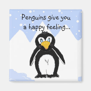 Coole Pinguïn met Spreuk Magneet