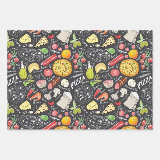 coole pizza party inpakpapier vel (Voorkant 2)