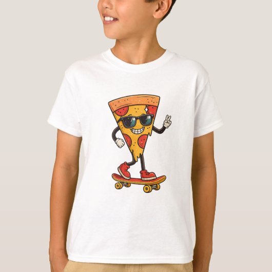 Coole Pizza Skater T-shirt (Voorkant)