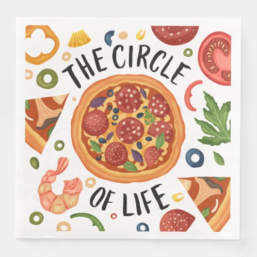 coole pizzafeestartikelen papier Dinner Napkins Servet (Voorkant)