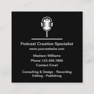 Coole Podcast Creatie Thema Zakelijke Kaart Templa Vierkante Visitekaartje
