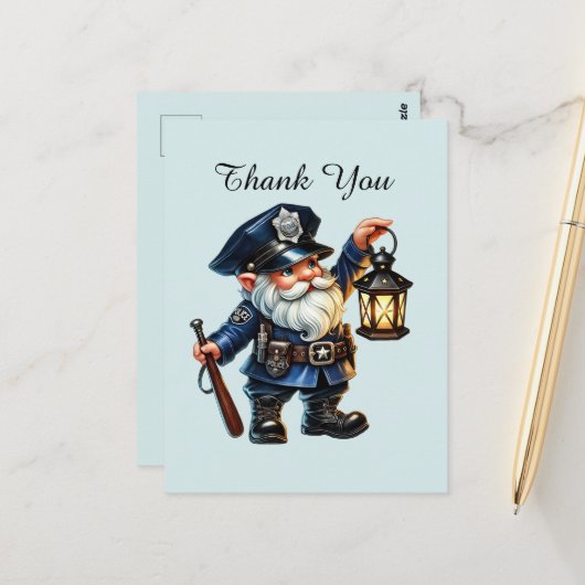 Coole politie bedankt briefkaart (Voorkant / Achterkant in situ)