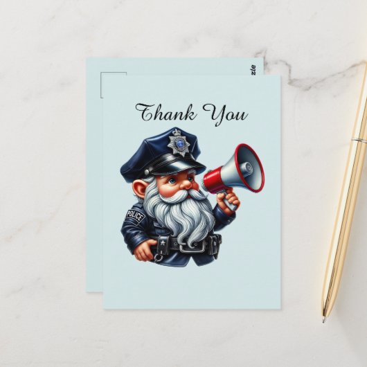 Coole politie bedankt briefkaart (Voorkant / Achterkant in situ)