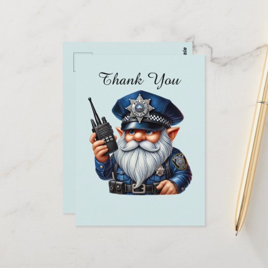 Coole politie bedankt briefkaart (Voorkant / Achterkant in situ)