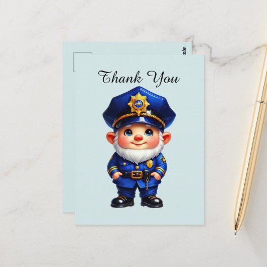 Coole politie bedankt briefkaart (Voorkant / Achterkant in situ)
