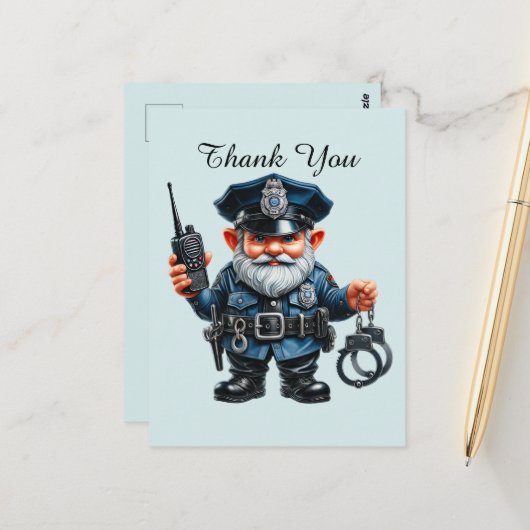 Coole politie bedankt briefkaart (Voorkant / Achterkant in situ)