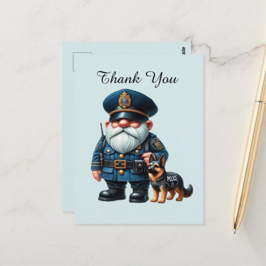 Coole politie bedankt briefkaart (Voorkant / Achterkant in situ)