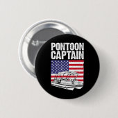 Coole Pontonboot Kapitein Kunst Voor Mannen Vrouwe Ronde Button 5,7 Cm (Voorkant /achterkant)