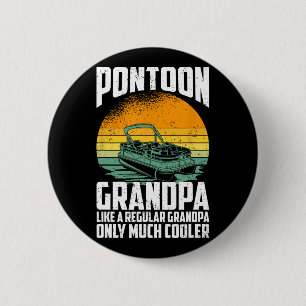 Coole Pontoon Opa - Grappige Pontoon Kapitein Ronde Button 5,7 Cm