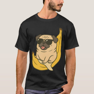 Coole Pug met Zonnebril op Banaan - Grappige Hond  T-shirt
