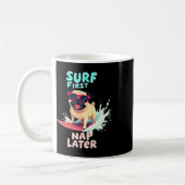 Coole Pug Surfende Hond Koffiemok (Links)