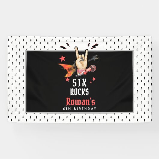Coole Punk Rockster Verjaardag Elke Leeftijd Spandoek (Horizontaal)