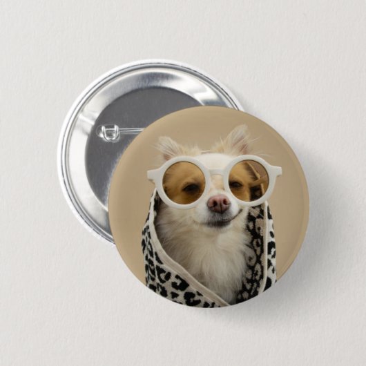 coole puppy ronde button 5,7 cm (Voorkant /achterkant)