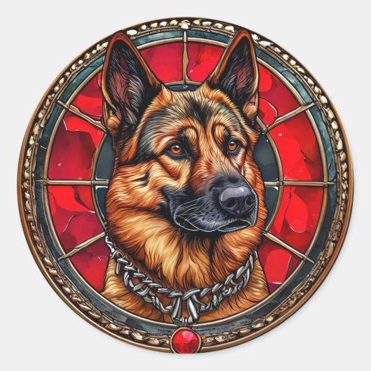 Coole rashond ronde sticker (Voorkant)