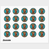 Coole rashond ronde sticker (Vel)
