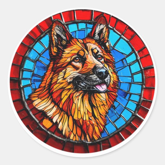 Coole rashond ronde sticker (Voorkant)