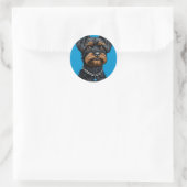 Coole rashond ronde sticker (Tas)