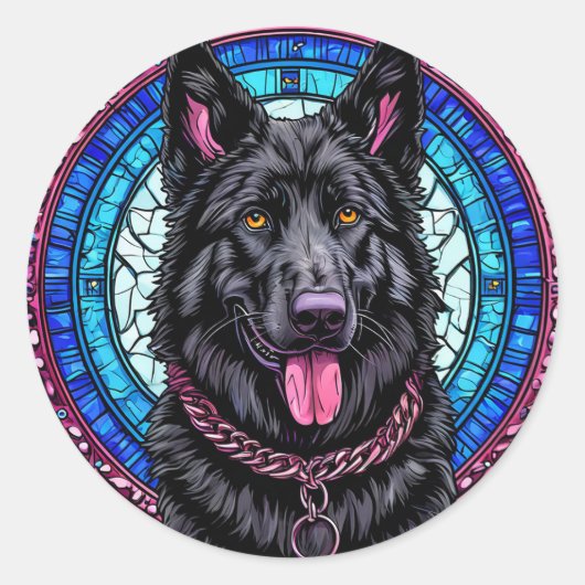 Coole rashond ronde sticker (Voorkant)