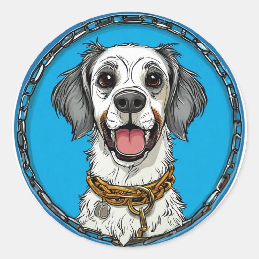 Coole rashond ronde sticker (Voorkant)