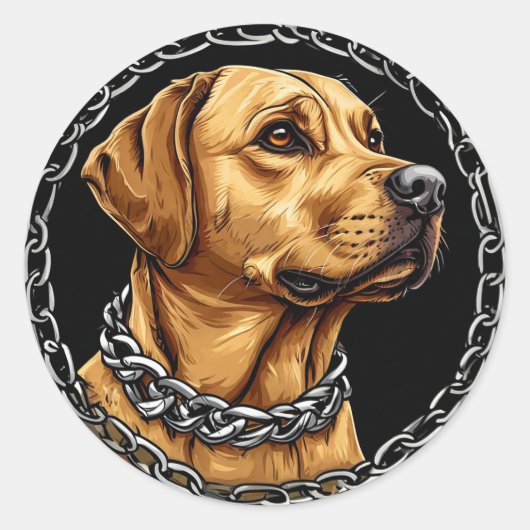 Coole rashond ronde sticker (Voorkant)