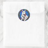 Coole rashond ronde sticker (Tas)