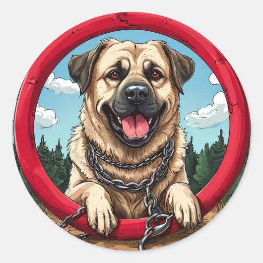 Coole rashond ronde sticker (Voorkant)