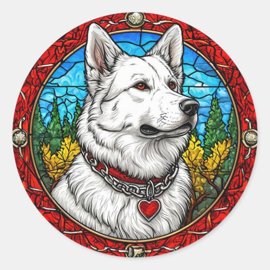 Coole rashond ronde sticker (Voorkant)