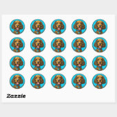 Coole rashond ronde sticker (Vel)