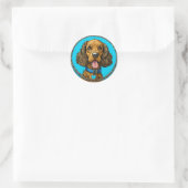 Coole rashond ronde sticker (Tas)