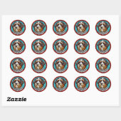Coole rashond ronde sticker (Vel)