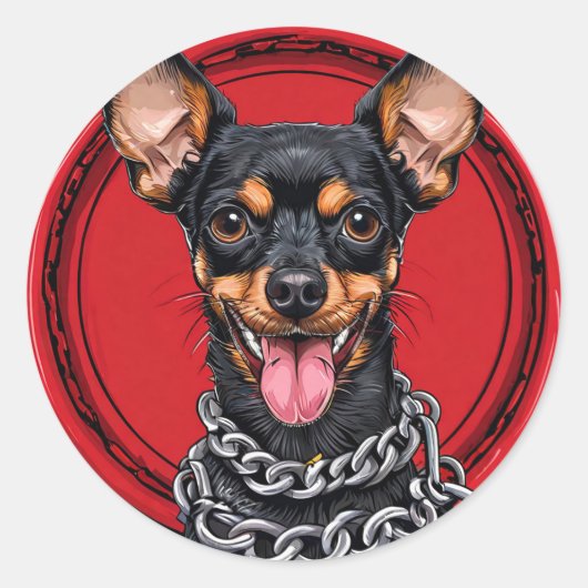 Coole rashond ronde sticker (Voorkant)