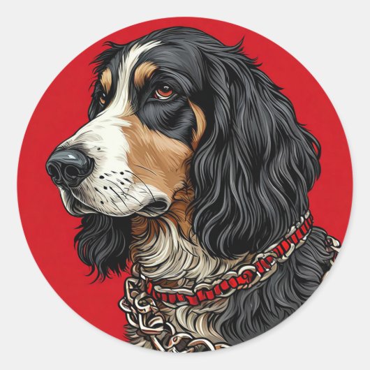 Coole rashond ronde sticker (Voorkant)