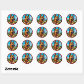 Coole rashond ronde sticker (Vel)