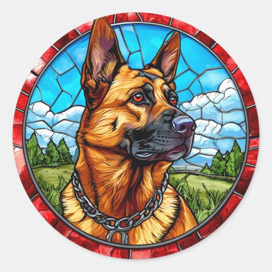 Coole rashond ronde sticker (Voorkant)