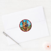Coole rashond ronde sticker (Envelop)