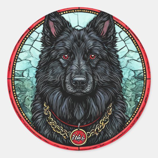 Coole rashond ronde sticker (Voorkant)