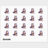 Coole rashond ronde sticker (Vel)