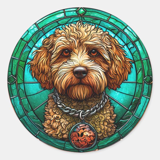 Coole rashond ronde sticker (Voorkant)