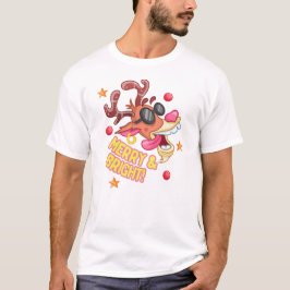 Coole Rendier Merry Bright Vakantie T-shirt