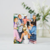 coole retro  bbq briefkaart (Staand voorkant)