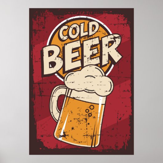 coole retro bierbar poster (Voorkant)