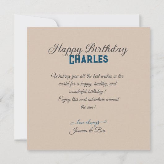 COOLE RETRO BIPLANE VERJAARDAGSTAART KAART (Achterkant)