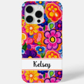 Coole Retro Bloem Personalized Case-Mate iPhone Case (Achterkant)