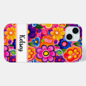 Coole Retro Bloem Personalized Case-Mate iPhone Case (Achterkant (horizontaal))