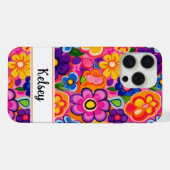 Coole Retro Bloem Personalized iPhone Hoesje (Achterkant horizontaal)