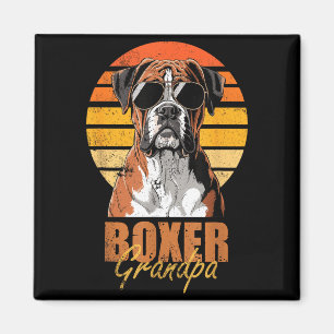 Coole Retro Boxer Opa Grappige Vintage Hond Liefhe Magneet