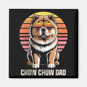 Coole Retro Chow Chow Vader Grappige Vintage Honde Magneet