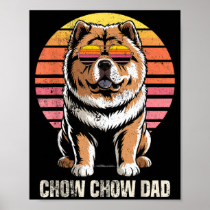 Coole Retro Chow Chow Vader Grappige Vintage Honde Poster
