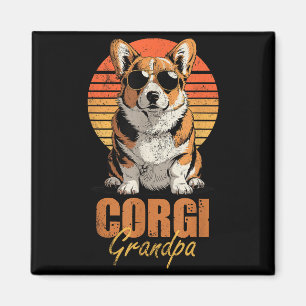 Coole Retro Corgi Opa Grappige Vintage Hond Liefhe Magneet